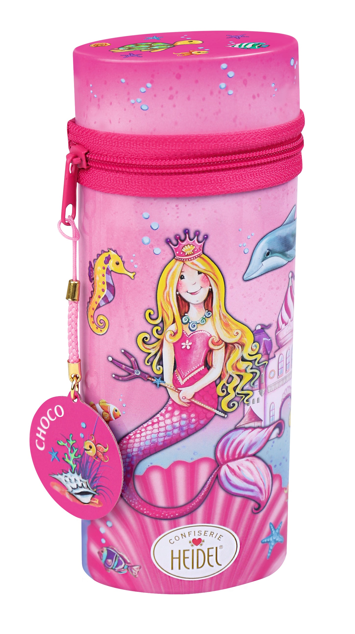 CUTE MERMAID PRINCESS PINK METAL CASE / 11pcs 118g CHOCOLATE / HEIDEL