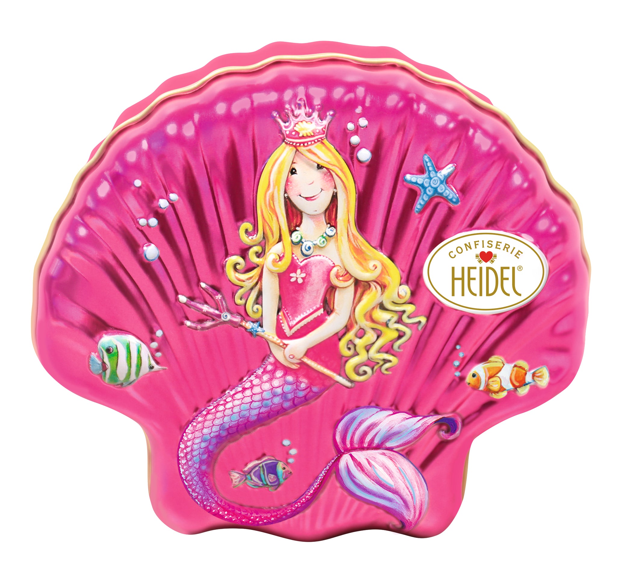 SEA SHELL CUTE MERMAID PRINCESS PINK METAL BOX / 8pcs 86g CHOCOLATE / HEIDEL
