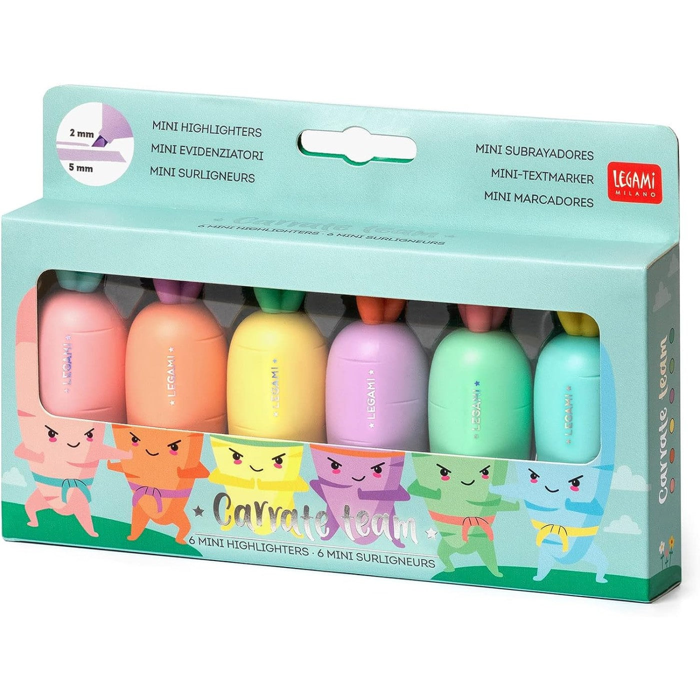 CARATE TEANM 6 MINI CARROTS HIGHLIGHTERS LEGAMI
