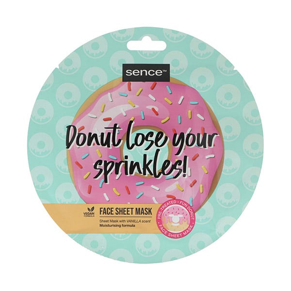 DONUT FACE SHEET MASK VANILLA SCENT MOISTURISING FORMULA / SENCE TM