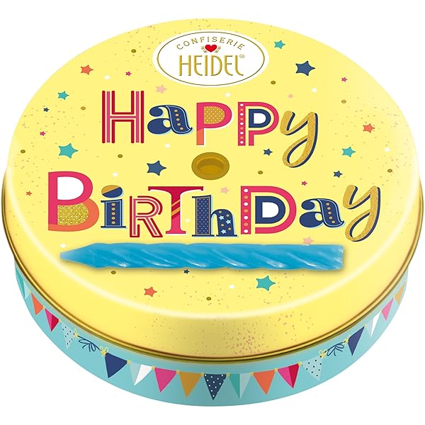 HAPPY BIRTHDAY WITH CANDLE METAL BOX/ 6pcs 64g CHOCOLATE / HEIDEL