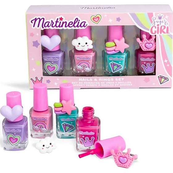 SUPER GIRL NAILS & RINGS SET MARTINELIA