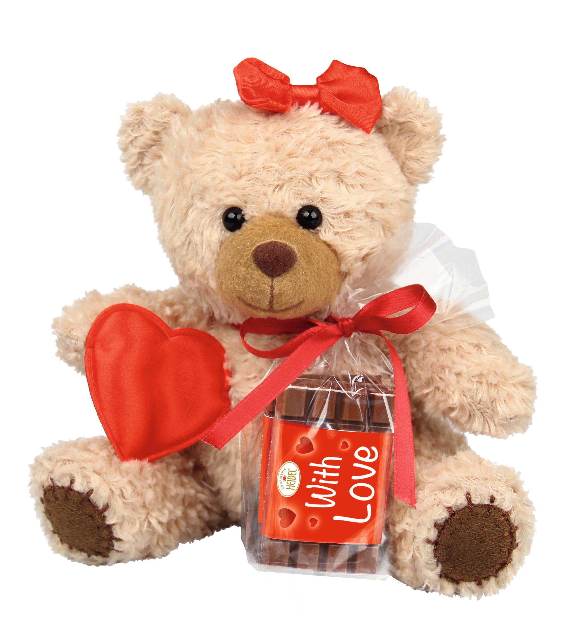 VALENTINE TEDDY BEAR BEAGE / 2pcs 20g CHOCOLATE / HEIDEL