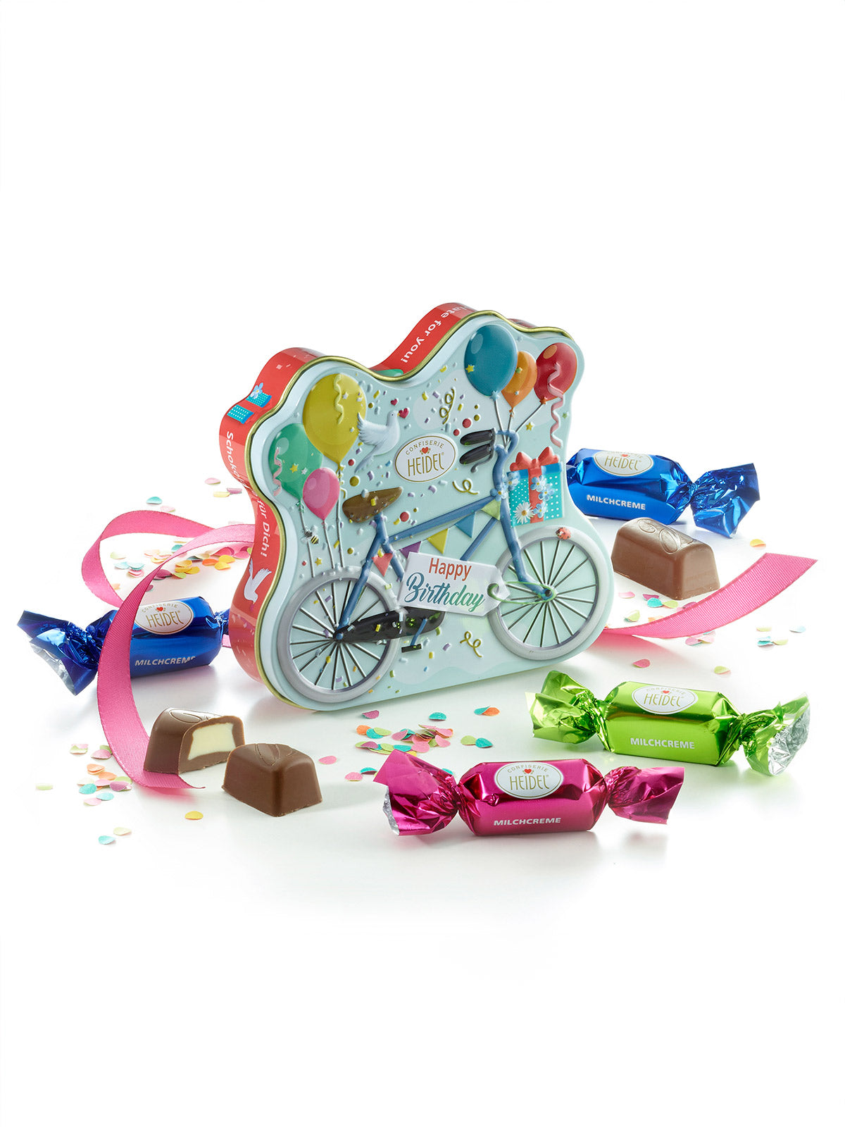 BICYCLE HAPPY BIRTHDAY METAL BOX / 7pcs 75g CHOCOLATE / HEIDEL