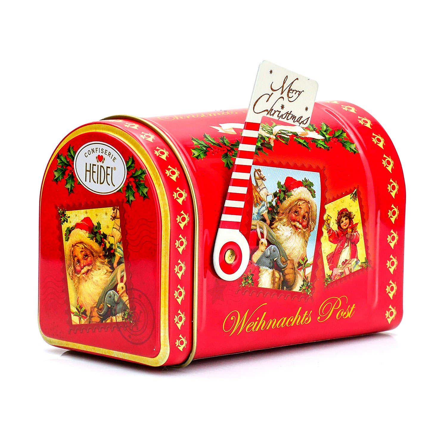 X-MAS METAL SANTA MAIL BOX / 9pcs 95g CHOCOLATE / HEIDEL