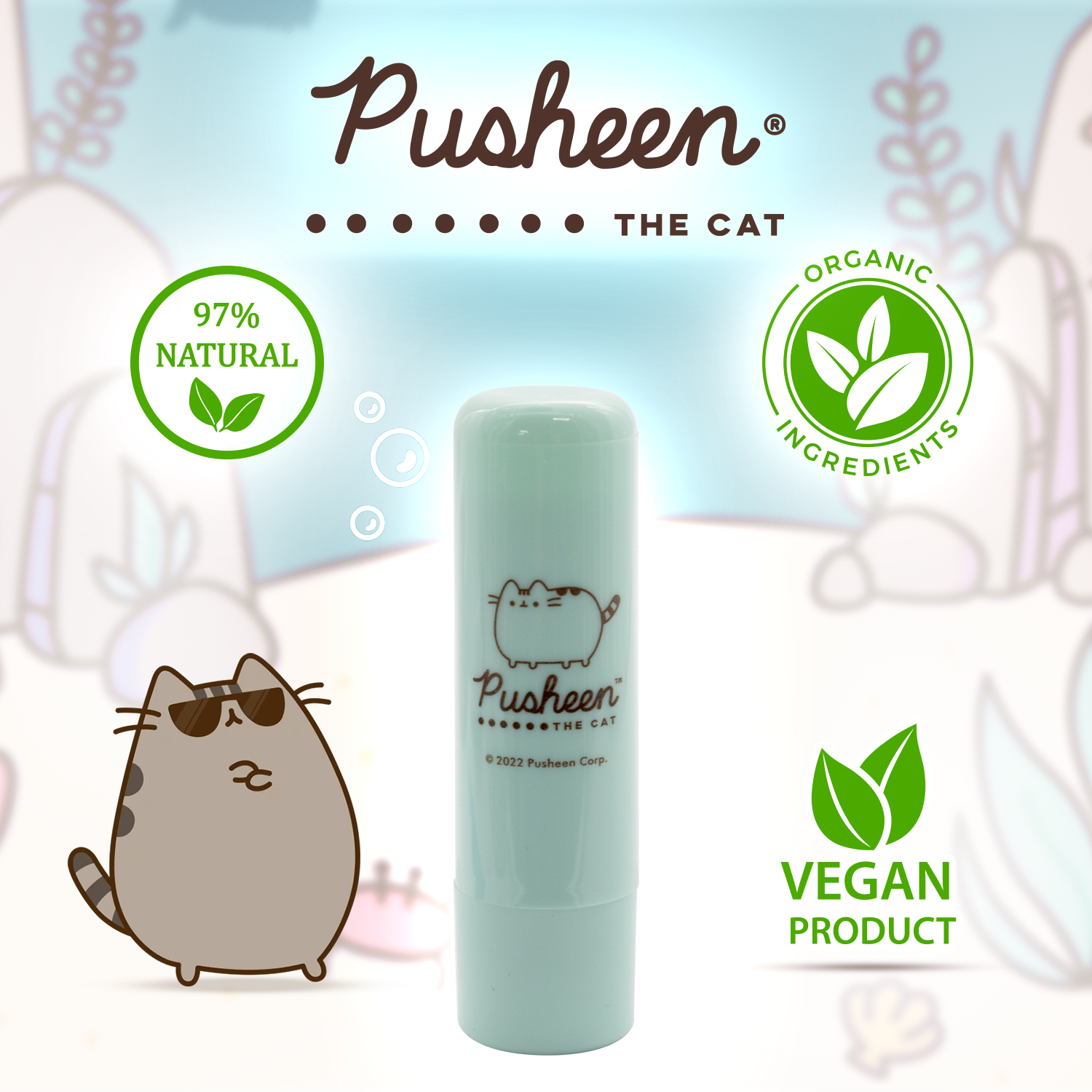 PUSHEEN THE CAT WATER MELON LIP BALM BI.ES