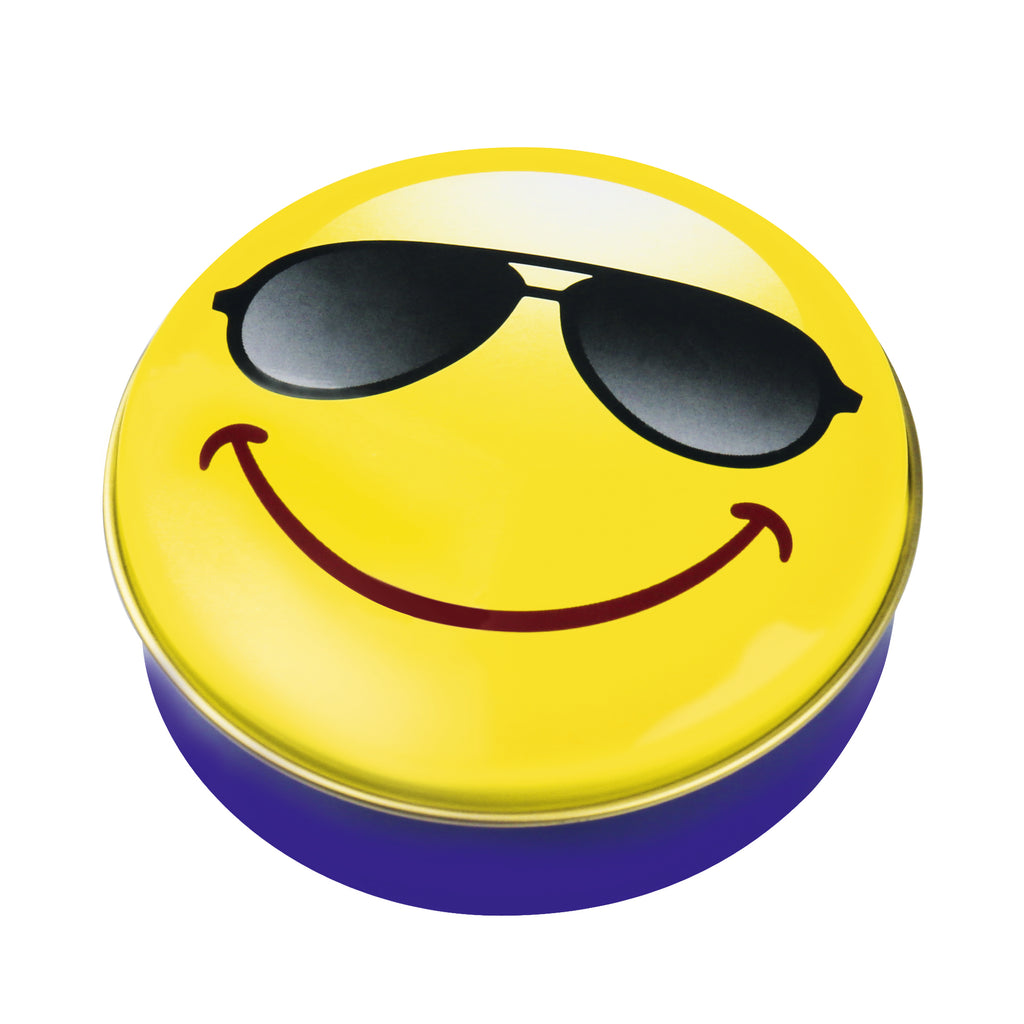 SMILEY FACE SUN GLASSES METAL BOX / 3pcs 32g CHOCOLATE / HEIDEL