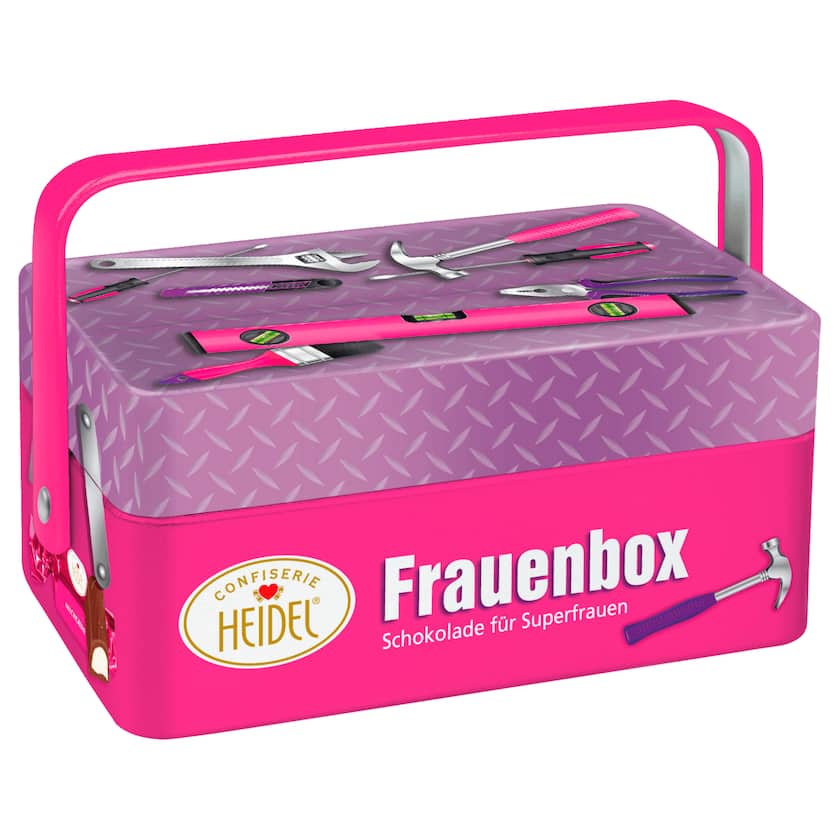 FRAUENBOX PINK METAL BOX / 8pcs 86g CHOCOLATE / HEIDEL