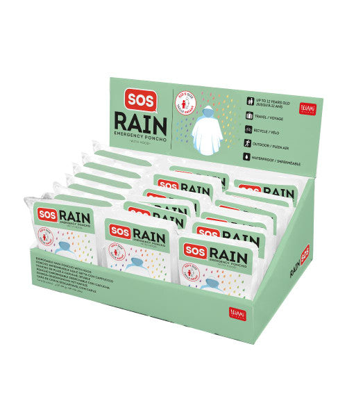 SOS DISPOSABLE RAIN EMERGENCY PONCHO WITH HOOD LEGAMI