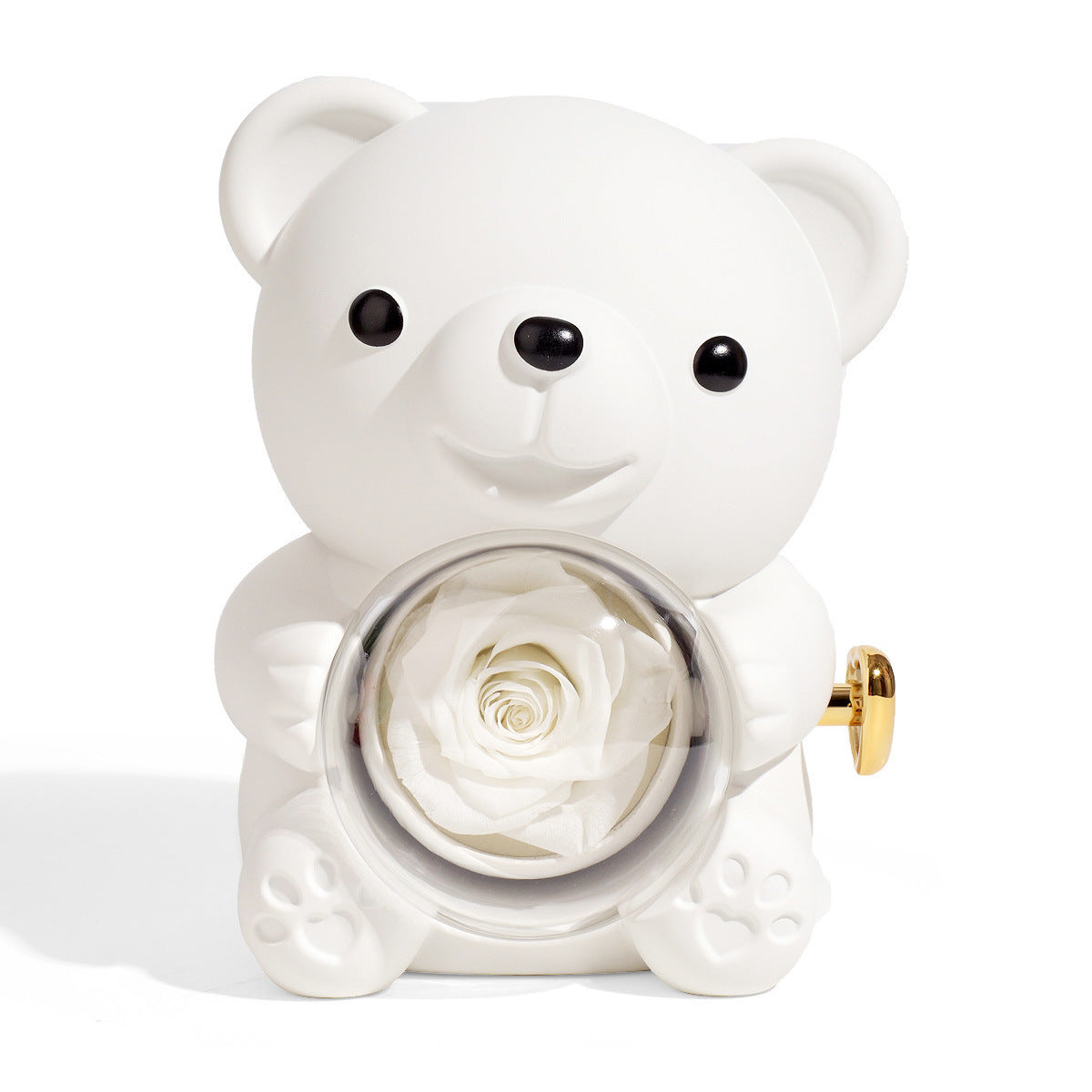 TEDDY BEAR ROSE GIFT BOX WHITE  / VALENTINE