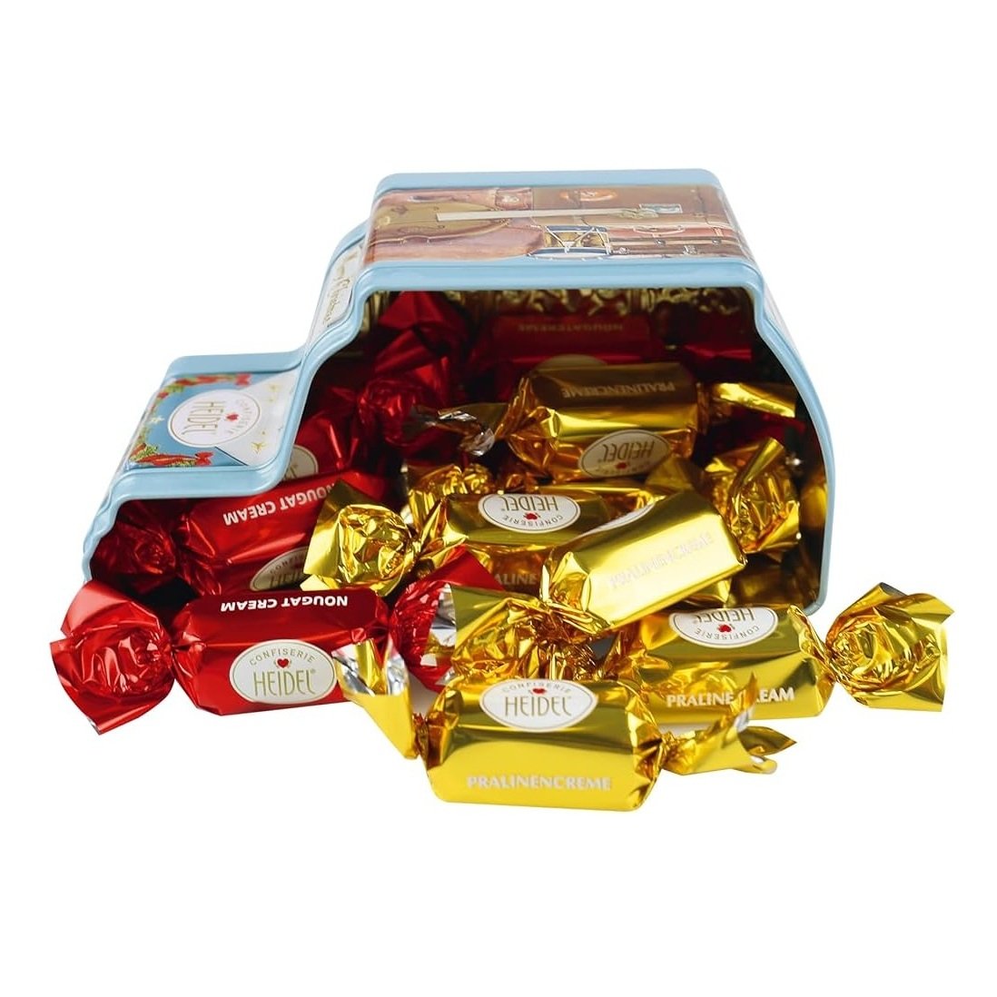 X-MAS METAL BOX ANGEL BUS / 12pcs 129g  CHOCOLATE / HEIDEL