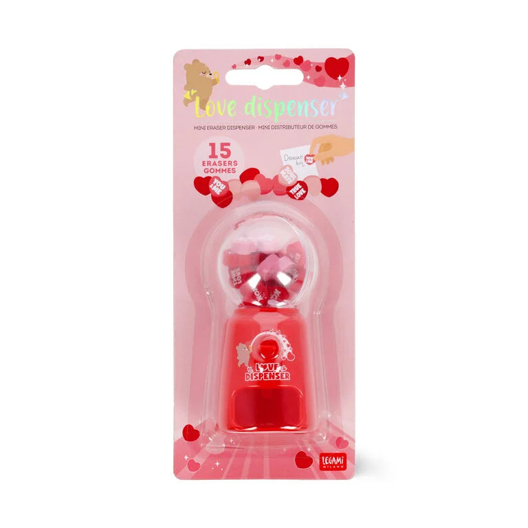 LOVE DISPENSER 15 ERASER GUMMES LEGAMI